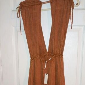 Anthropology Rust Sleeveless Maxi Dress